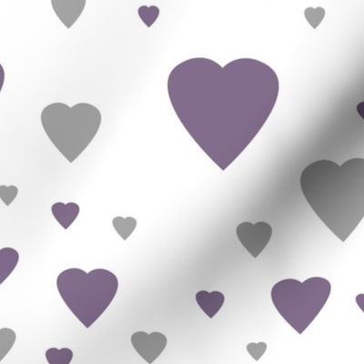 Plum Purple Gray Hearts