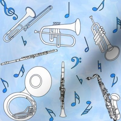 Musical Instruments Blue