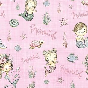 mermaid pink linen