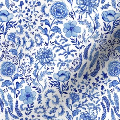 Porcelain Floral Ultramarine