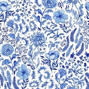 Porcelain Floral Ultramarine