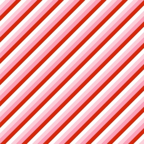 Valentine’s diagonal stripe - large - pink, red, and white 