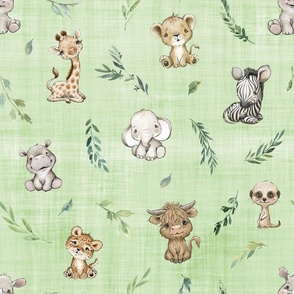 safari new with new animals geen linen