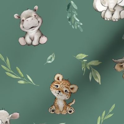 safari new with new animals green