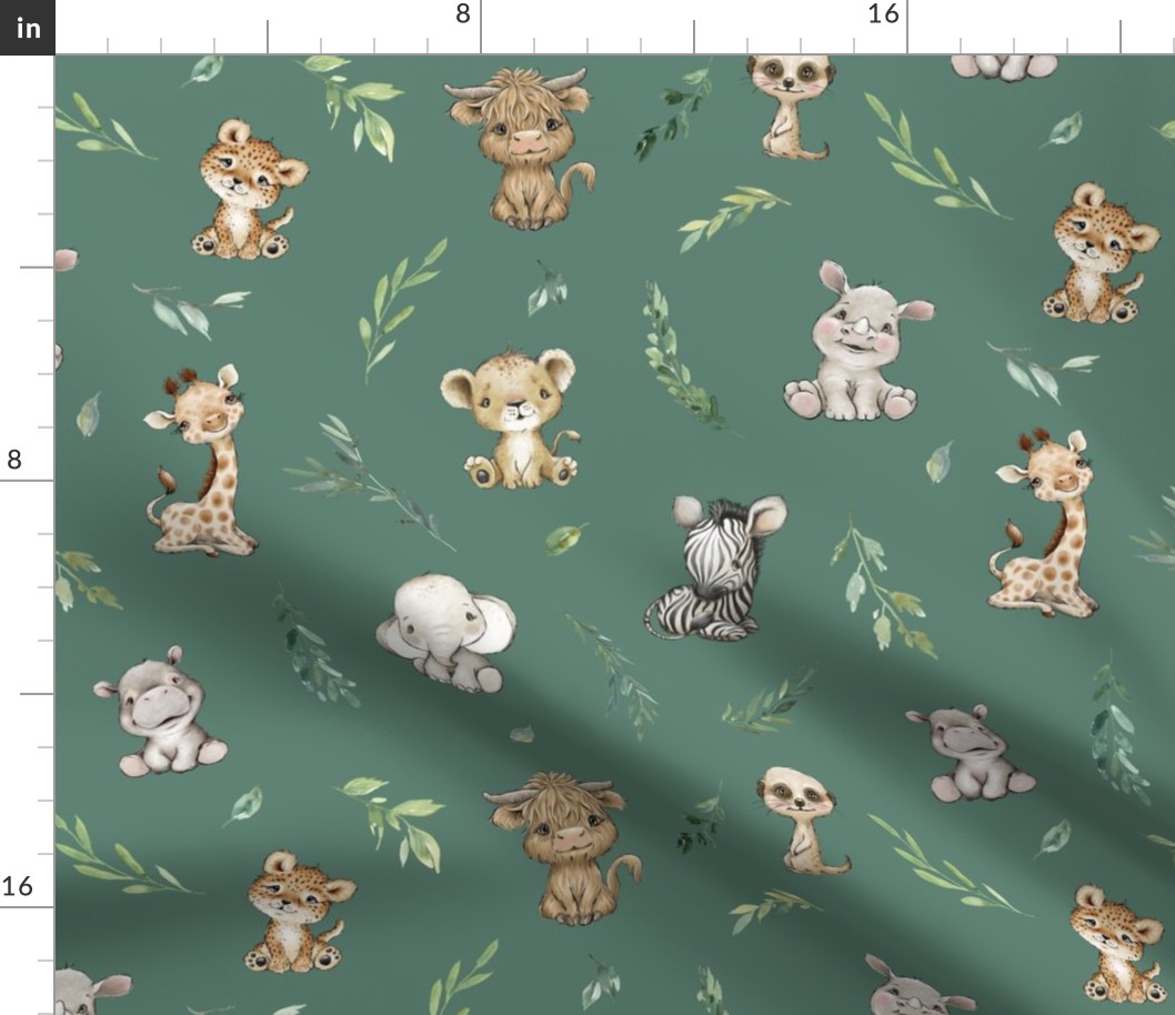 safari new with new animals green