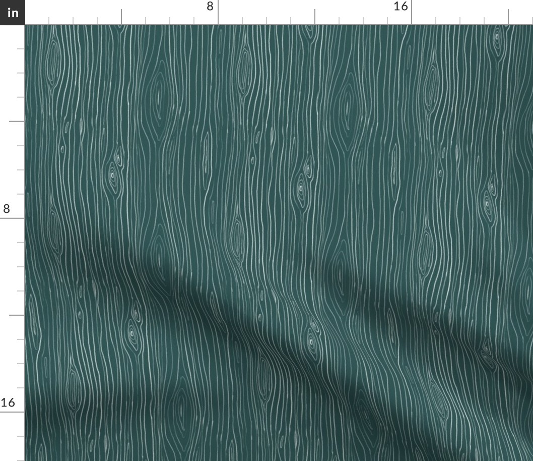 Wood Grain - Rich Blue Green