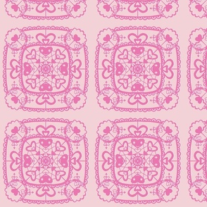 Valentine kitsch - doily papercut - pink 