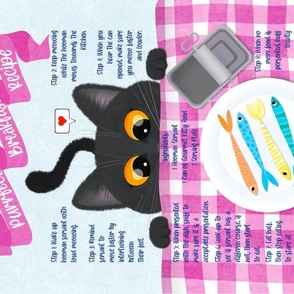 Cute Funny Cat Breakfast Recipe - Black Cat