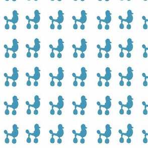 Blue Poodle Polka Dots Facing Right