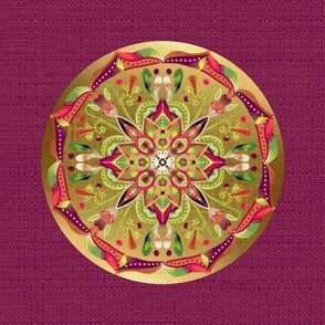 Golden Mandala embroidery template 