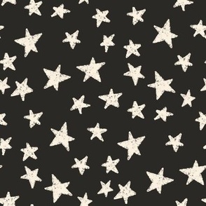New Years eve fabric - seamless design black and cream stars