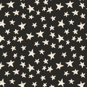 SMALL New Years eve fabric - seamless design black and cream stars