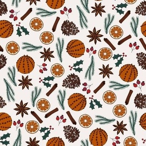 christmas orange fabric - holiday food fabric 