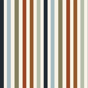 MED stripes fabric - boys fabric, muted, mens, green and blue, classic