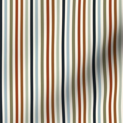 SMALLstripes fabric - boys fabric, muted, mens, green and blue, classic