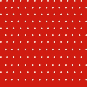 Ivory Polka Dots on Red (large scale)