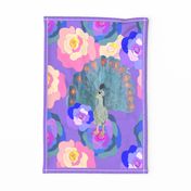 Wallhanging roses and bird