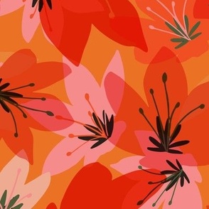 Orange hyper floral 