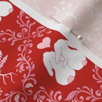 bunny love damask red small