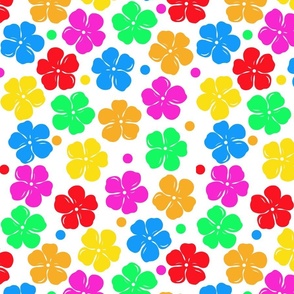 medium-Vintage Plumeria Blossoms-rainbow