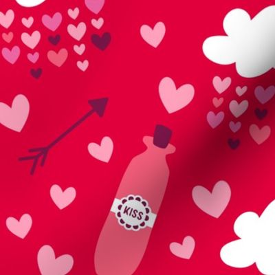 Kitsch Valentine's red love clouds