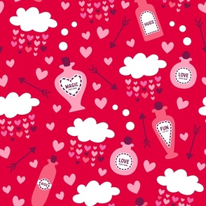 Kitsch Valentine's red love clouds