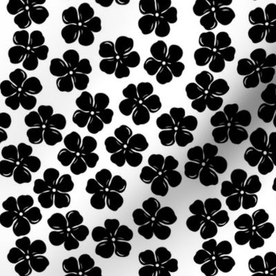 Vintage Plumeria Blossoms-black on white copy