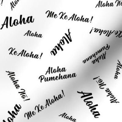 Aloha No!-black on white