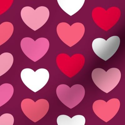 Kitsch Valentine burgundy hearts