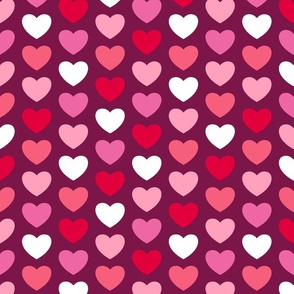 Kitsch Valentine burgundy hearts