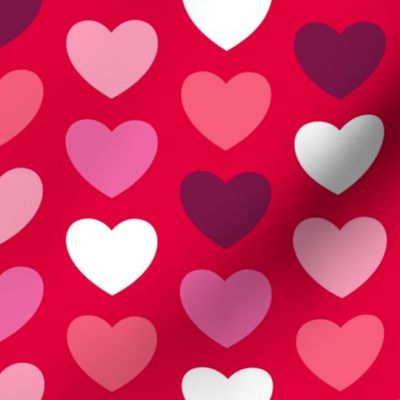 Kitsch Valentine red hearts