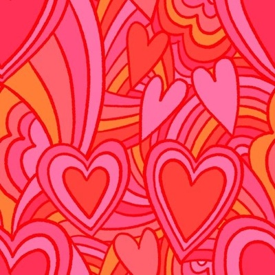 Psychedelic Hearts Fabric, Wallpaper and Home Decor | Spoonflower