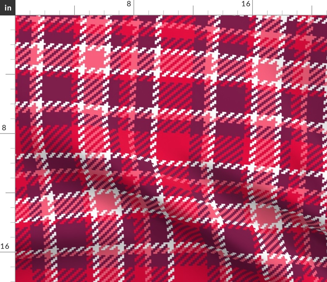 Tartan red pink burgundy