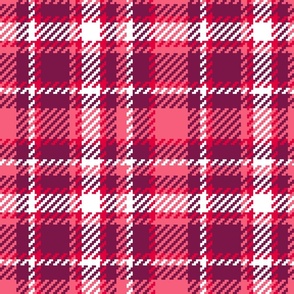 Valentine Tartan pink burgundy coral