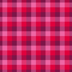 Valentine simple tartan pink burgundy