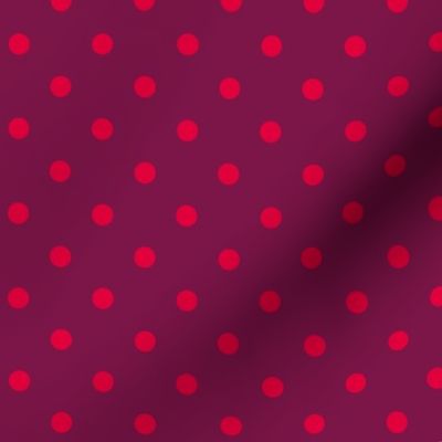 Valentine polka dots burgundy red