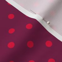 Valentine polka dots burgundy red