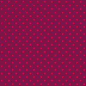 Valentine polka dots burgundy red