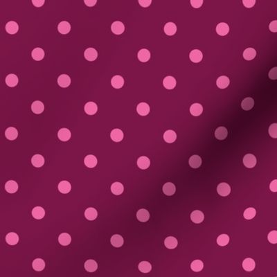 Valentine polka dots burgundy pink