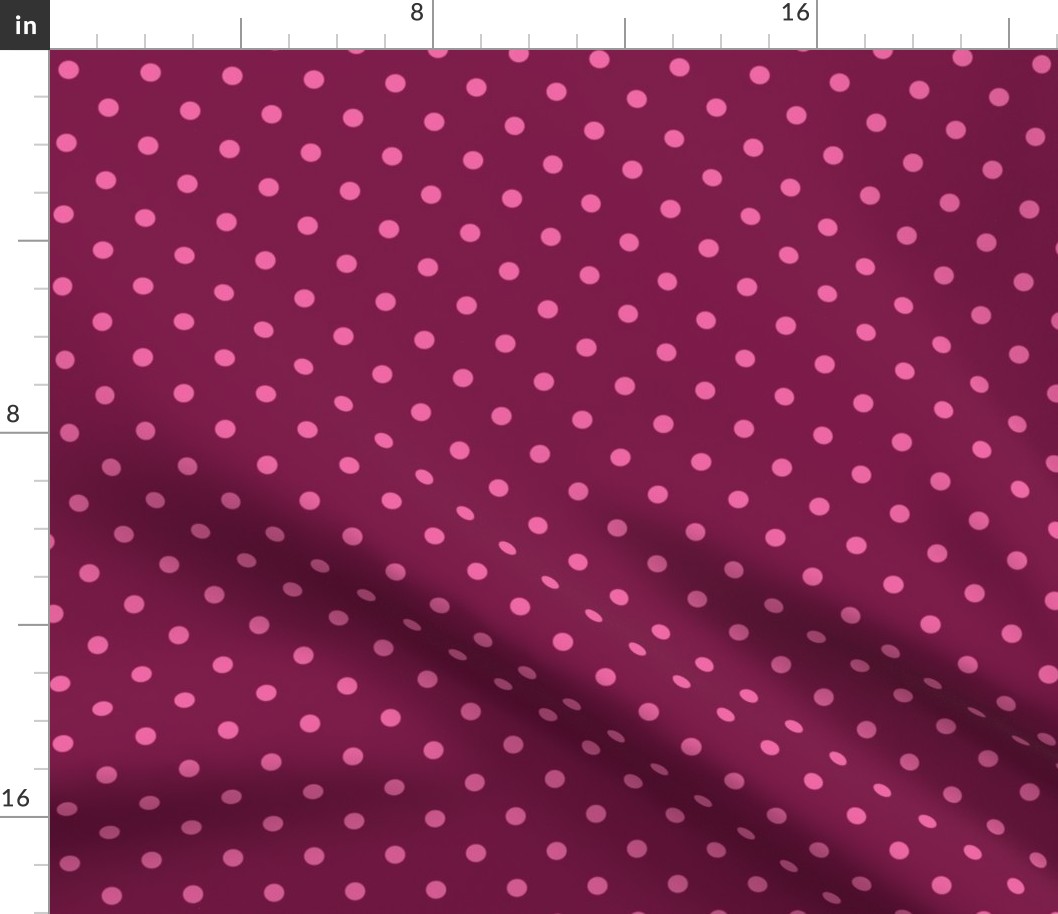 Valentine polka dots burgundy pink