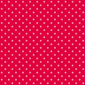 Valentine polka dots red pink