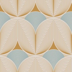 Normal scale • Geometric Art Deco flower neutral