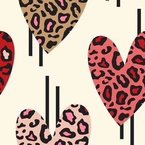 ( large ) Love, animal print, hearts 