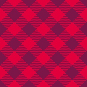 Valentine's Gingham diagonal burgundy red