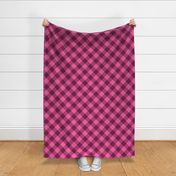 Valentine's Gingham diagonal burgundy pink