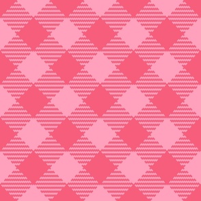 Valentine's Gingham diagonal coral pink