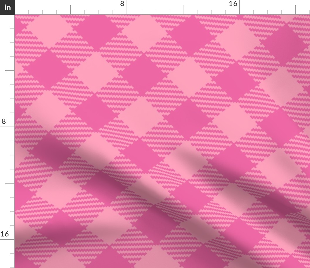 Valentine's Gingham diagonal pink