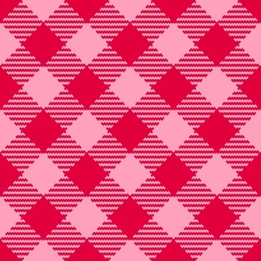 Valentine's Gingham diagonal red pink