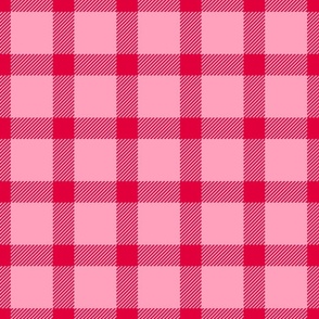 Valentine simple plaid pink red