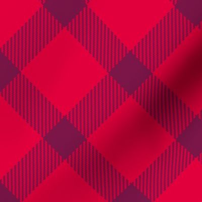 Valentine simple plaid diagonal red burgundy